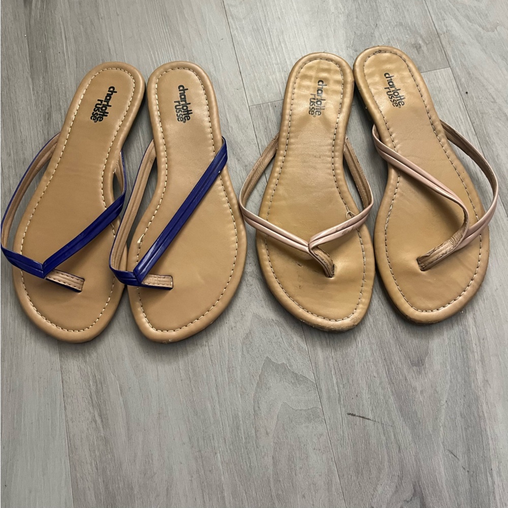Charlotte Russe Sandals size 6 
Set of two 
Colors: Blue and tan